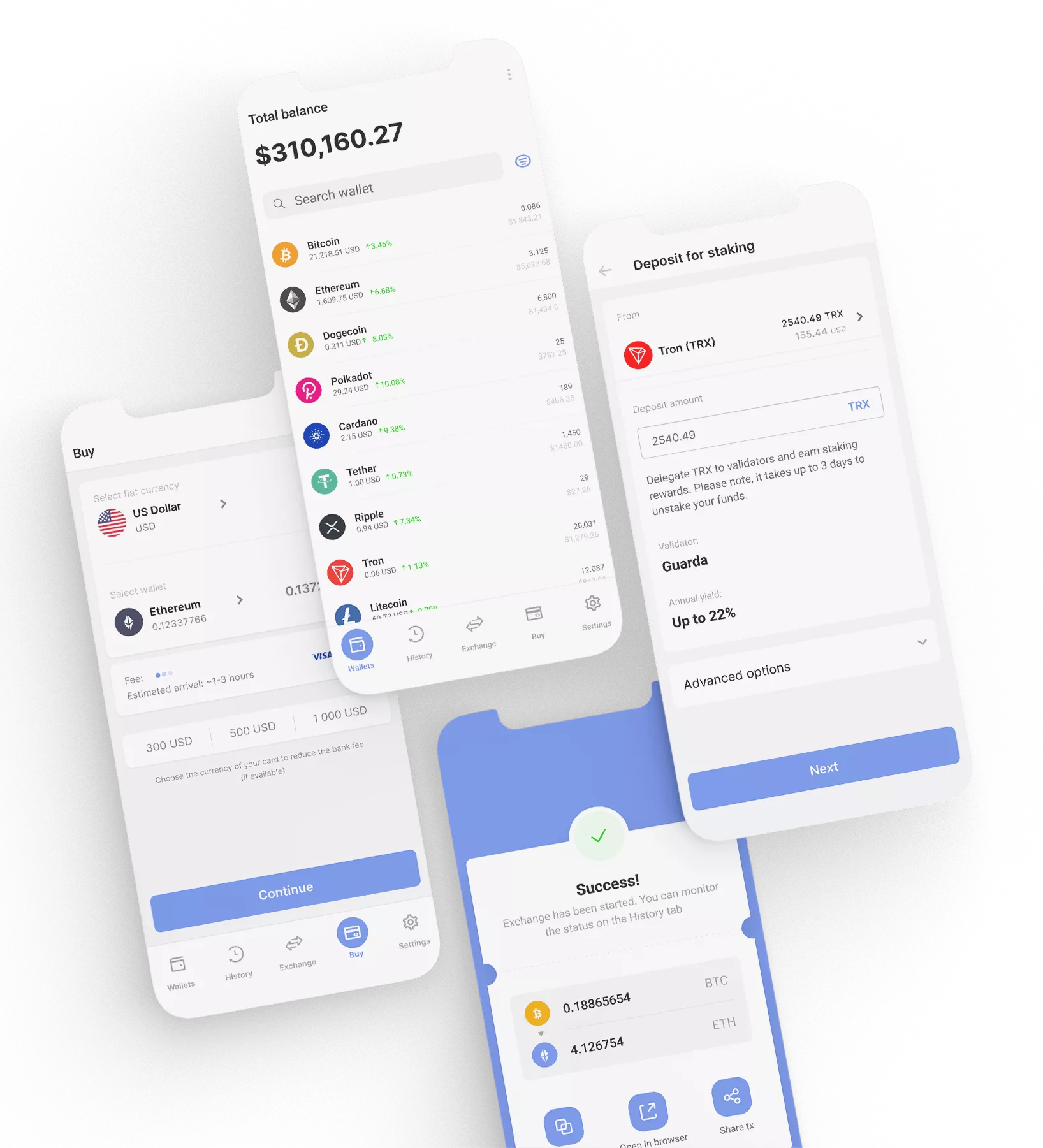 Guarda钱包多链Difi界面